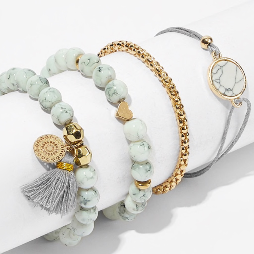 Marble Pattern Beaded Bracelets